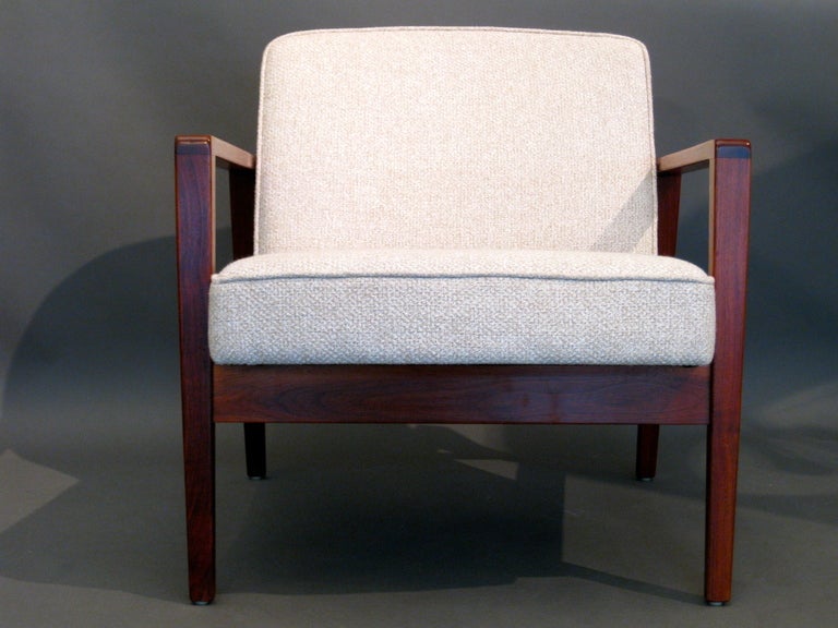 American Pair George Nelson Walnut Lounge Chairs For Herman Miller Signed