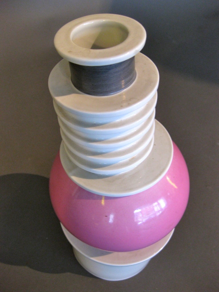 Ettore Sottsass NILO Ceramic Vase for Memphis 1983 1