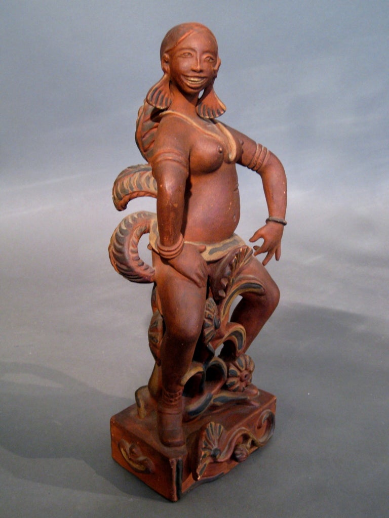 Polychrome Terracotta figure of Josephine Baker from the studio of Danish ceramicist Bode Willumsen created in 1928. Signed and dated. Provenance: Purchased in the early 1990's from the 
New York City gallery Fifty/50.

WEEKLY DELIVERIES TO