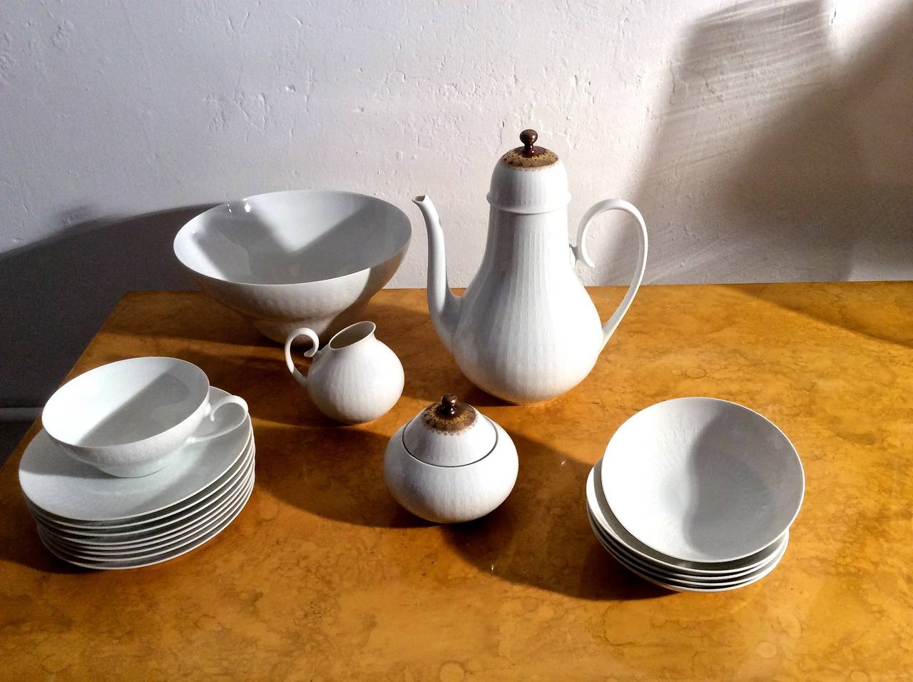 Mid-20th Century Bjorn Wiinblad Romanze Porcelain Coffee and Dessert Set by Rosenthal