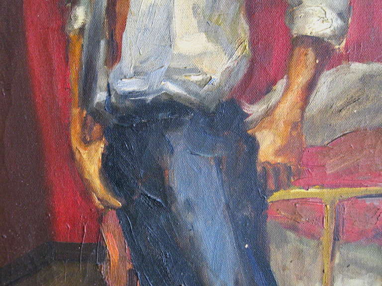 Greta Waldas Oil Painting of a Young Man 1957 1