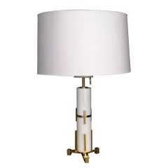Hansen Marble & Brass Table Lamp made in Italy c.1960s