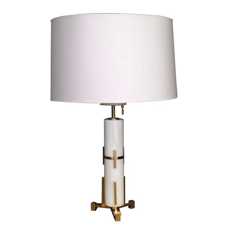 Hansen Marble 
Brass Table Lamp made in Italy c.1960s