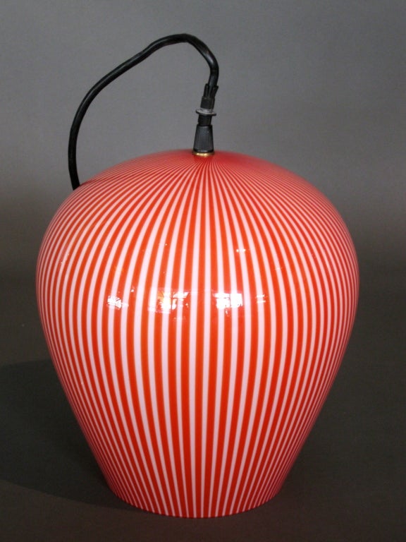 Venini Glass Hanging Pendant Lamp by Massimo Vignelli at 1stDibs