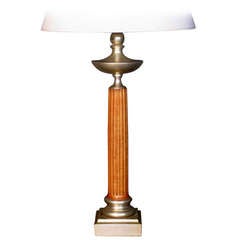 1940
s Neo-Classical Fluted Column Table Lamp w/ Silver Leaf 1940
s Neo-Classical Fluted Column Table Lamp w/ Silver Leaf