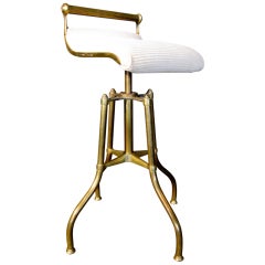 1895 C.H. Hare Brass Adjustable Stool made in England