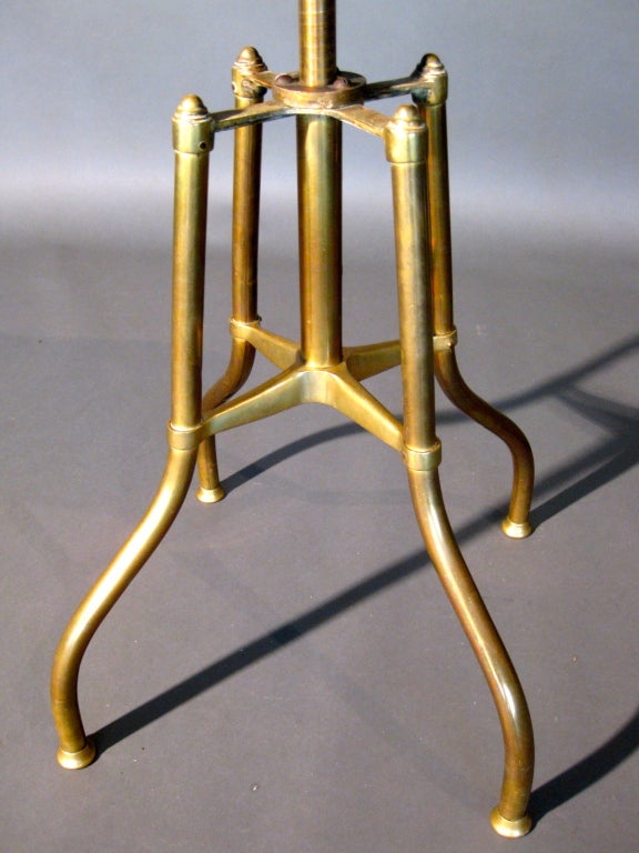 19th Century 1895 C.H. Hare Brass Adjustable Stool made in England