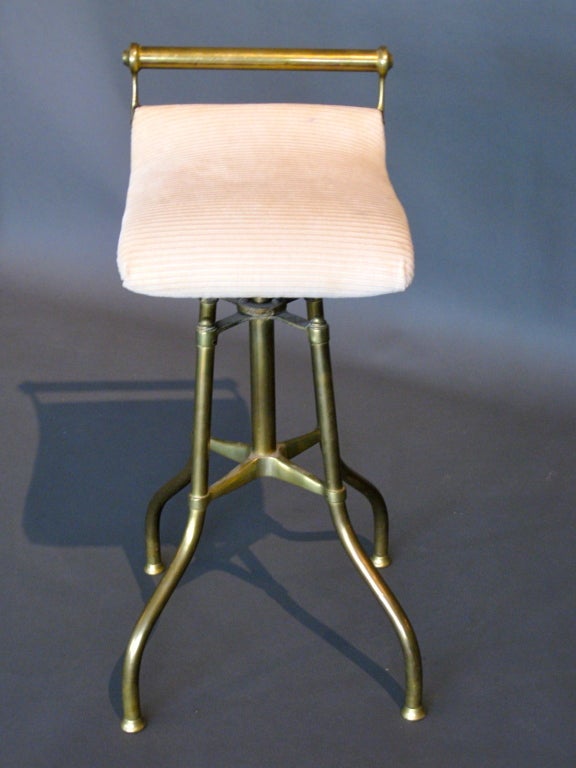 1895 C.H. Hare Brass Adjustable Stool made in England 5