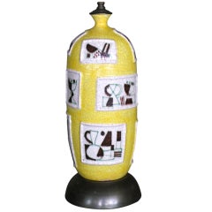 Monumental Guido Gambone Ceramic Lamp