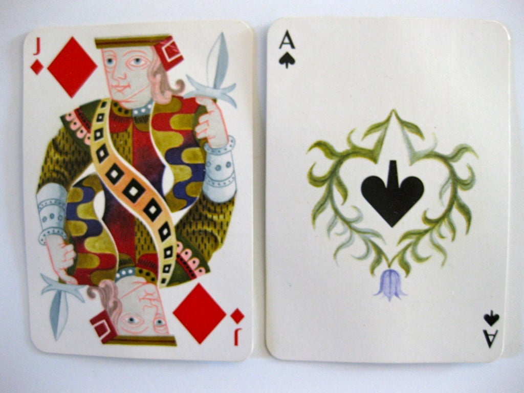 Mid-20th Century Hermes Set Poker Playing Cards, 2 Decks, Designed by Cassandre