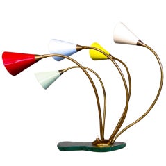 Italian Five-Arm Articulated Table Lamp