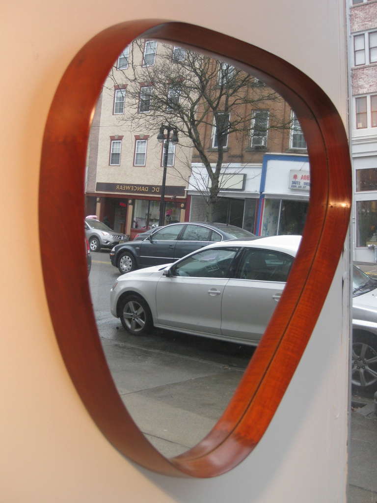 Danish Teak Wall Mirror by Pedersen & Hansen 2