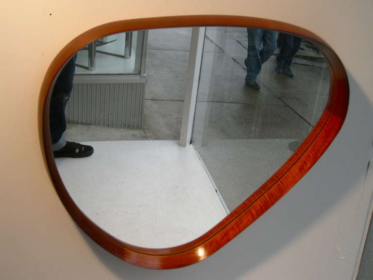 Danish Teak Wall Mirror by Pedersen & Hansen In Good Condition In Easton, PA