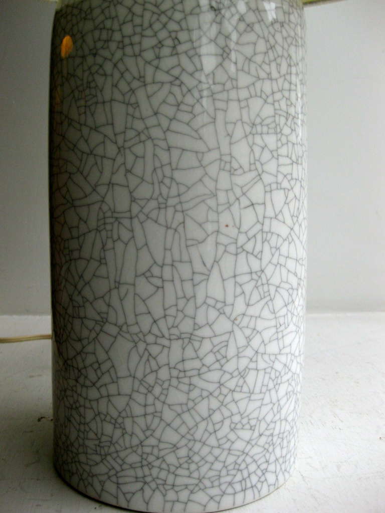 Mid-20th Century Arabia Ceramic Table Lamp w/ Crackle Glaze c.1950s