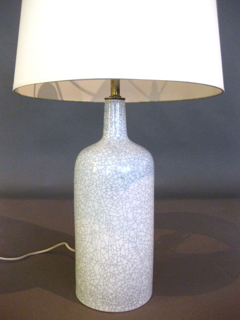 Finnish Arabia Ceramic Table Lamp w/ Crackle Glaze c.1950s