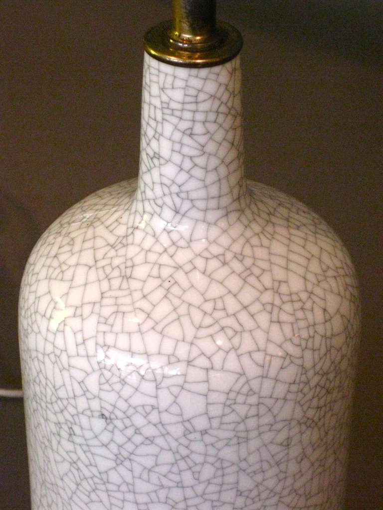 Arabia Ceramic Table Lamp w/ Crackle Glaze c.1950s 1