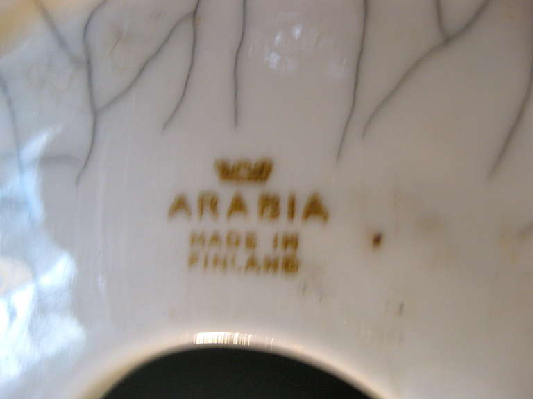 Arabia Ceramic Table Lamp w/ Crackle Glaze c.1950s 2