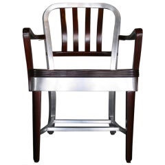 Shaw Walker Wood & Aluminum Armchair c.1950s