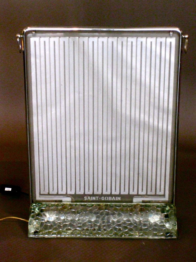French Rene Coulon Art Deco Glass Heater Manufactured by Saint Gobain