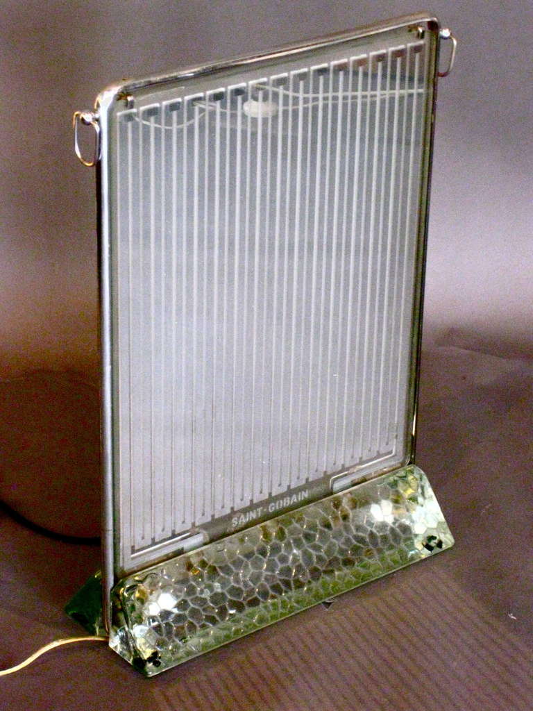 Rene Coulon Art Deco Glass Heater Manufactured by Saint Gobain In Excellent Condition In Easton, PA