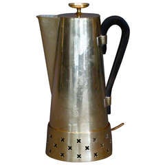 Tommi Parzinger Brass & Rosewood Coffee Pot