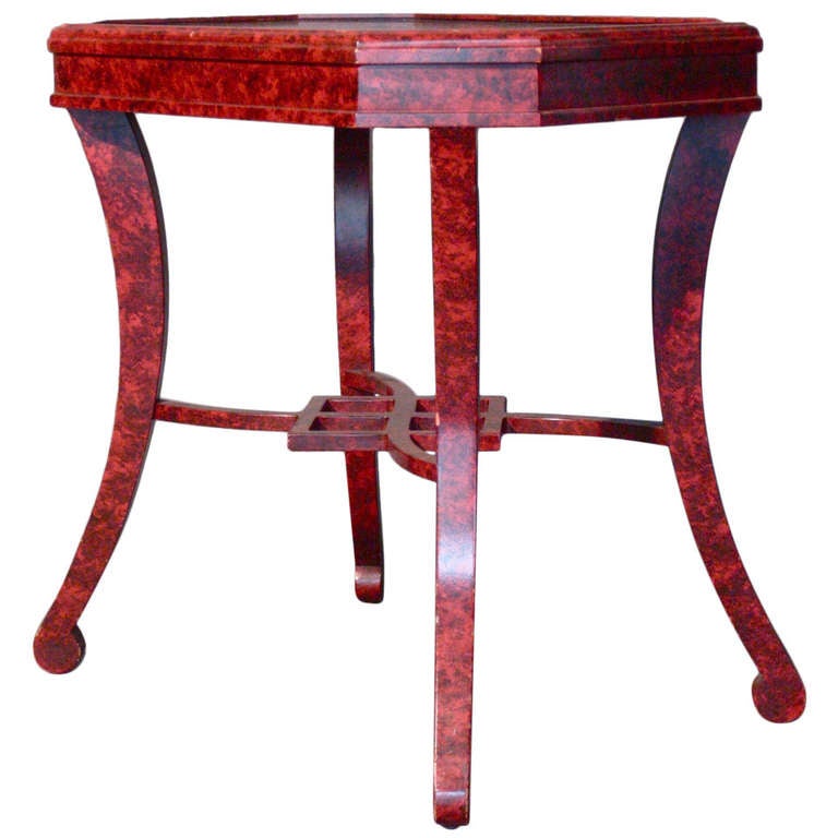 Mario Buatta Faux Tortoise Shell Side Table for John Widdicomb