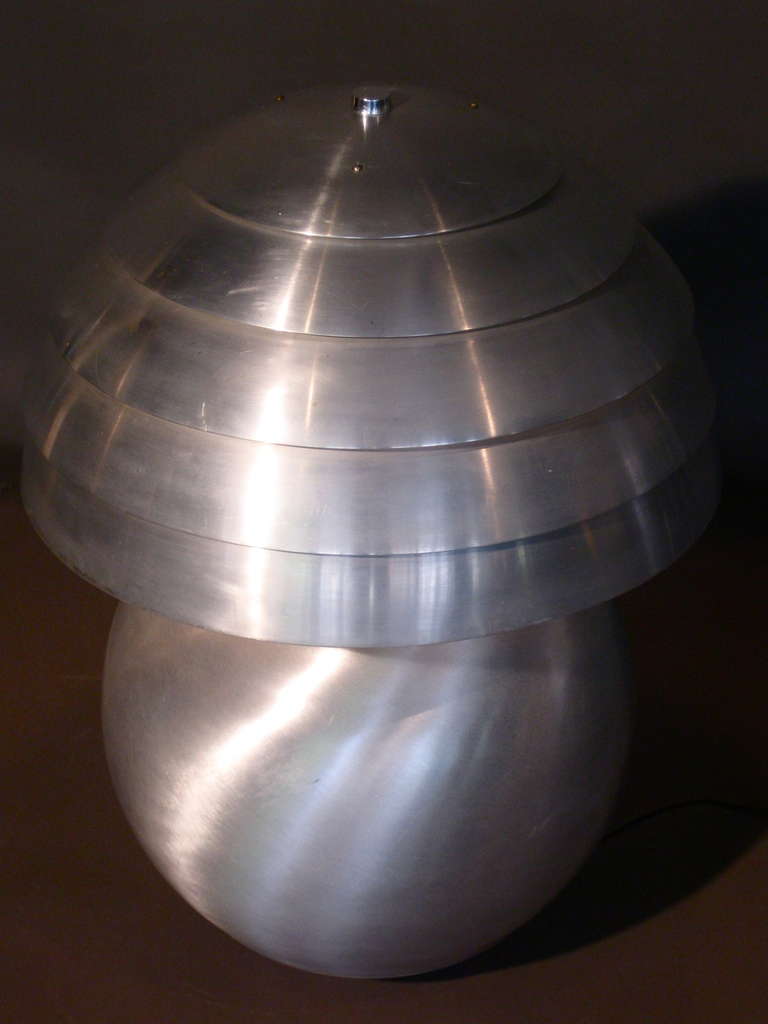 1940's Large Modernist Aluminum Table Lamp 1