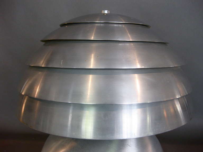 1940's Large Modernist Aluminum Table Lamp 2