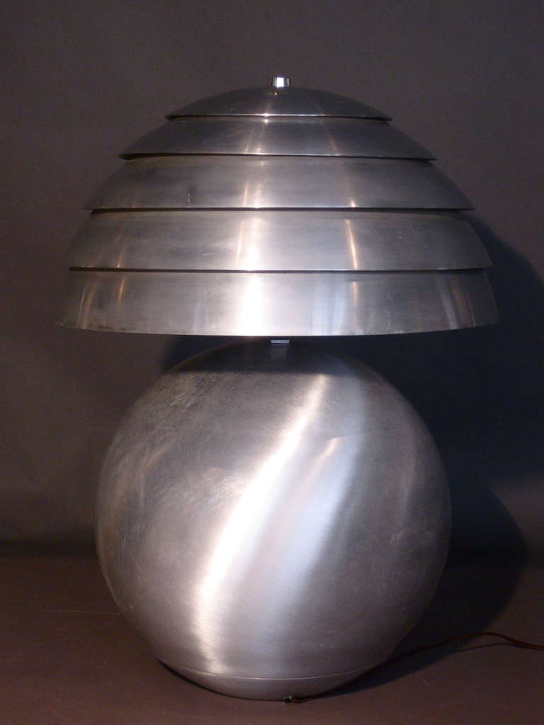 1940's Large Modernist Aluminum Table Lamp 3
