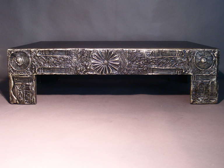 Adrian Pearsall Bronze Resin & Wood Coffee Table for Craft Associates 1