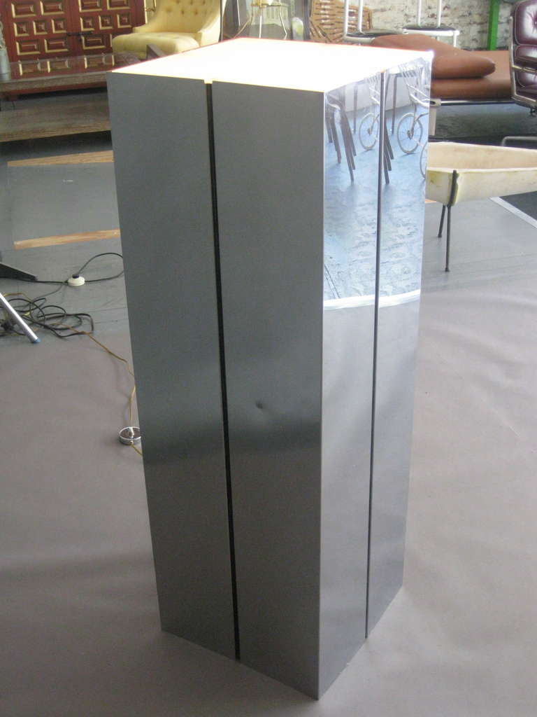 Tall Chromed Steel Pedestal Light Table Designed by Neal Small for George Kovacs 3