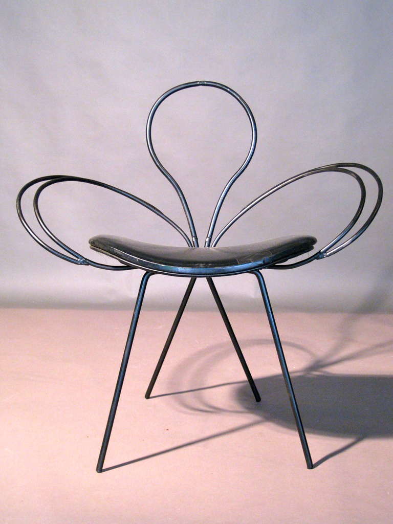 Pair of Sculptural Wrought Iron Garden Chairs, Italy, Circa 1950s In Good Condition In Easton, PA