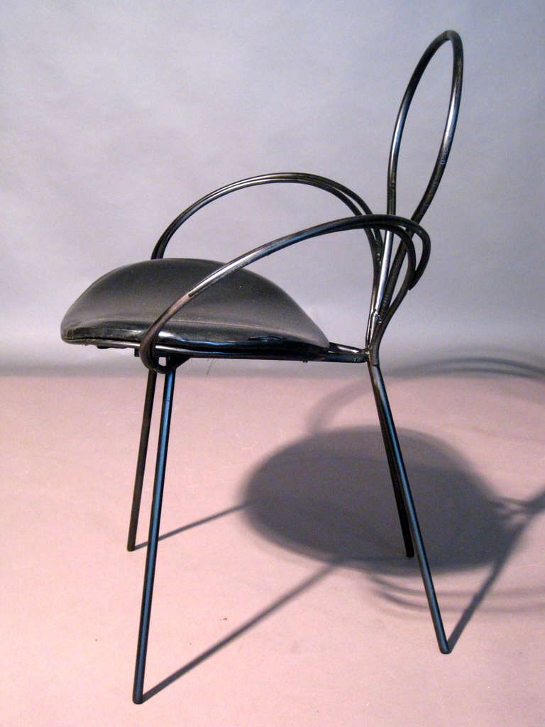Pair of Sculptural Wrought Iron Garden Chairs, Italy, Circa 1950s 4