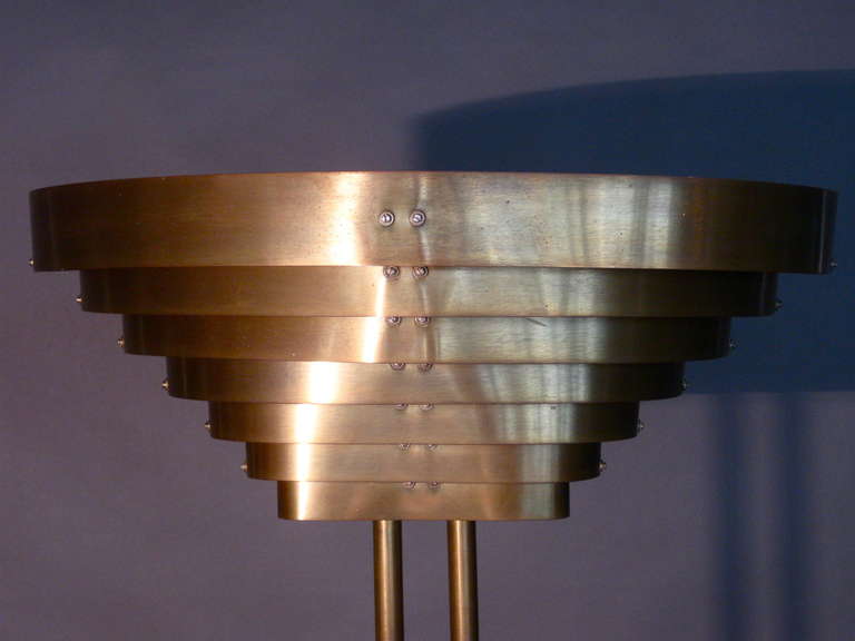 Kurt Versen Modernist Brass Floor Lamp, circa 1930s 2