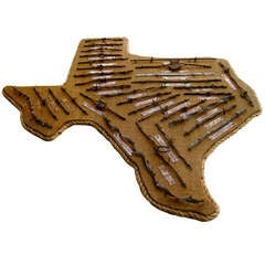 Vintage Samples of 19th Century Texas Barbed Wire Mounted on Plywood