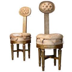 Pair 1940s Petite Gilded Side Chairs