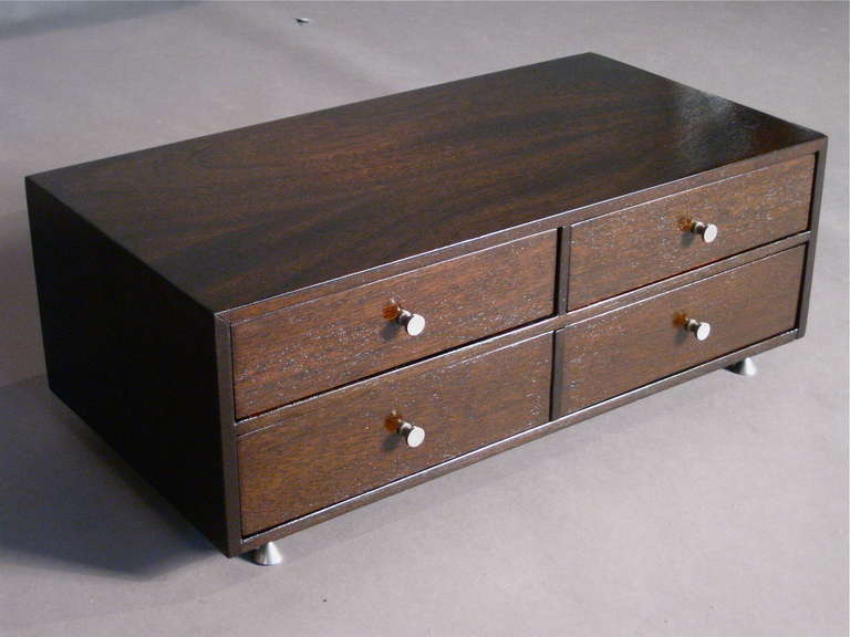 Paul McCobb Style Mahogany Jewelry Chest In Excellent Condition In Easton, PA