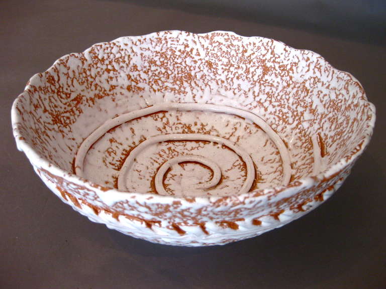 Mid-20th Century 1940s French Glazed Terracotta Centerpiece Bowl Made by Primavera