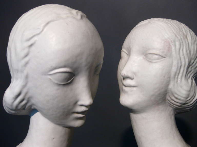 Exceptional Pair of 1930s Urbano Zaccagnini Art Deco Sculptures In Good Condition In Easton, PA