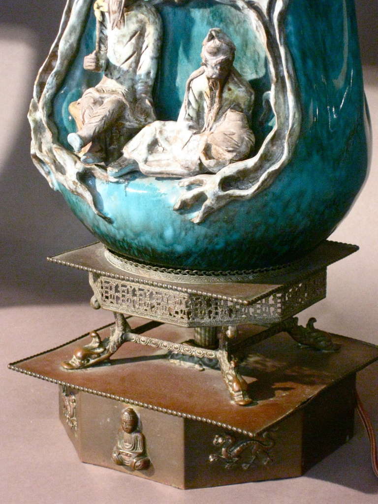 Pair 1940s Marcello Fantoni Italian Ceramic Table Lamps 5