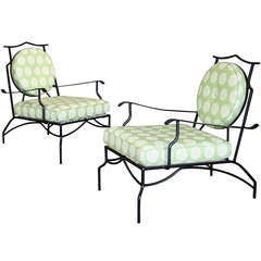 Pair Asian Modern Outdoor Lounge Chairs c.1950s