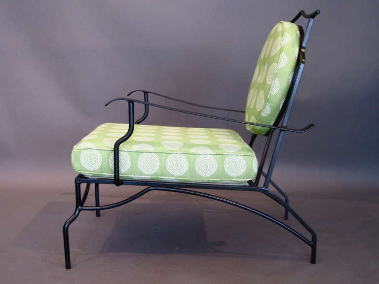 Aluminum Pair Asian Modern Outdoor Lounge Chairs c.1950s