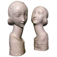 Exceptional Pair of 1930s Urbano Zaccagnini Art Deco Sculptures