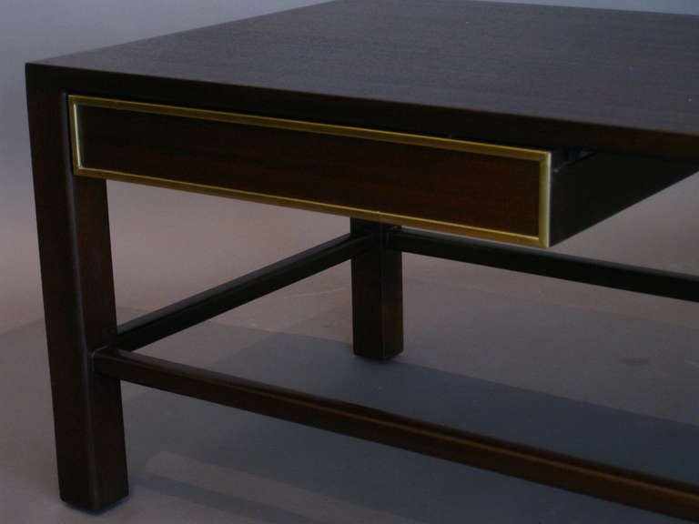Harvey Probber Mahogany & Brass Bench/Coffee Table Model no.1004 3