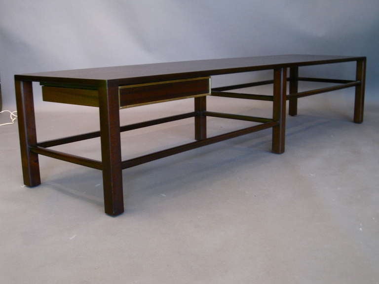 Mid-20th Century Harvey Probber Mahogany & Brass Bench/Coffee Table Model no.1004