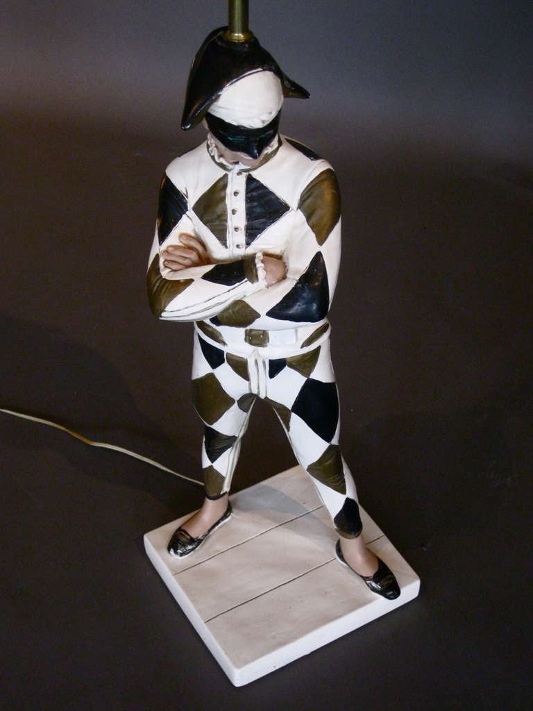 Large Harlequin Plaster Table Lamp by Marbro c.1950s 2