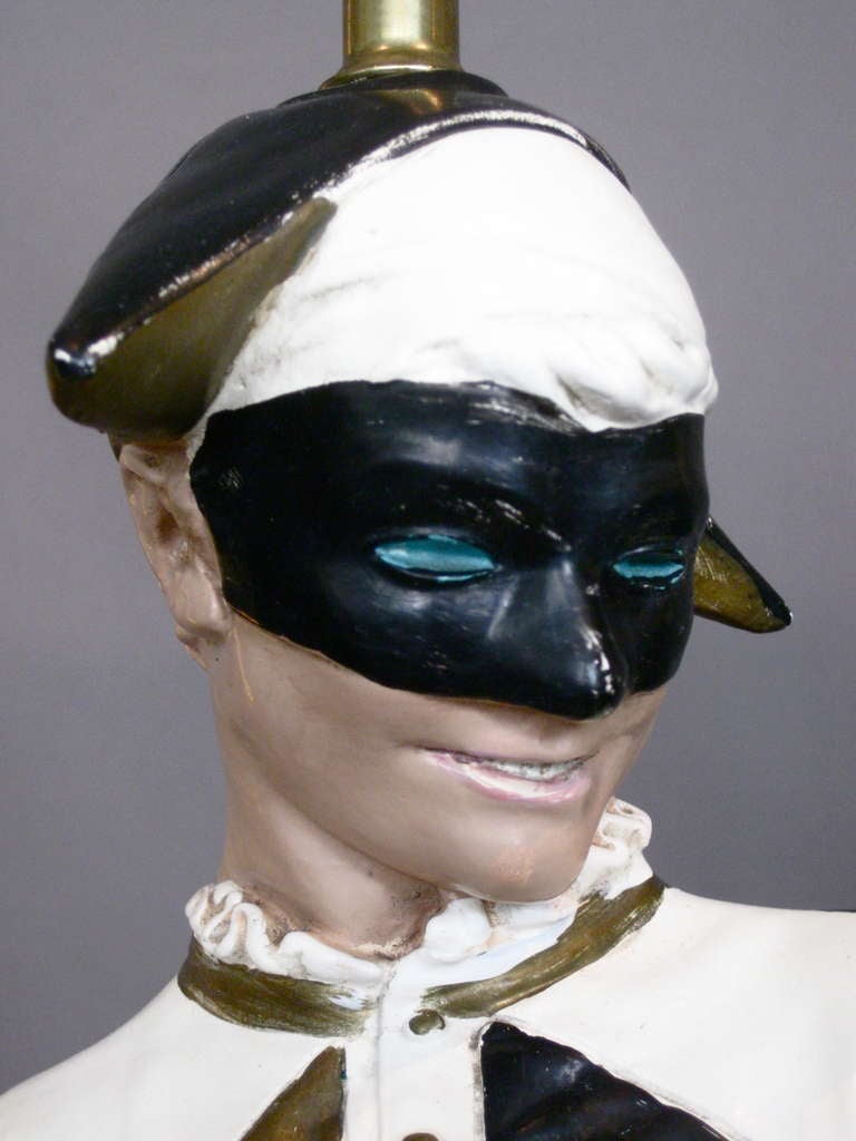 Large Harlequin Plaster Table Lamp by Marbro c.1950s 3