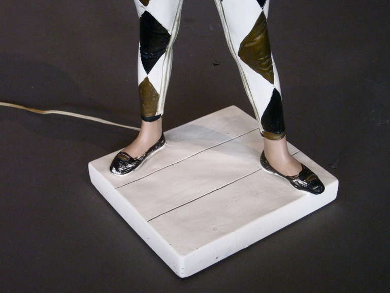 Large Harlequin Plaster Table Lamp by Marbro c.1950s 4