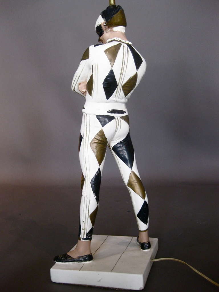 Mid-20th Century Large Harlequin Plaster Table Lamp by Marbro c.1950s