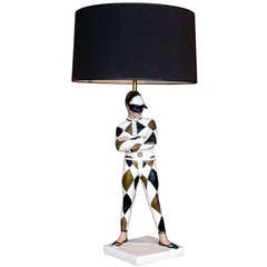 Large Harlequin Plaster Table Lamp by Marbro c.1950s